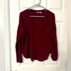 Woman’s waffle Roxy full button down top, long sleeve